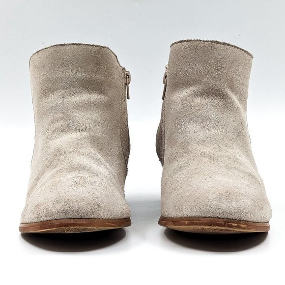 Free People X Ecote Women Low Western Cream Suede ankle Boots size 10 - Picture 2 of 12